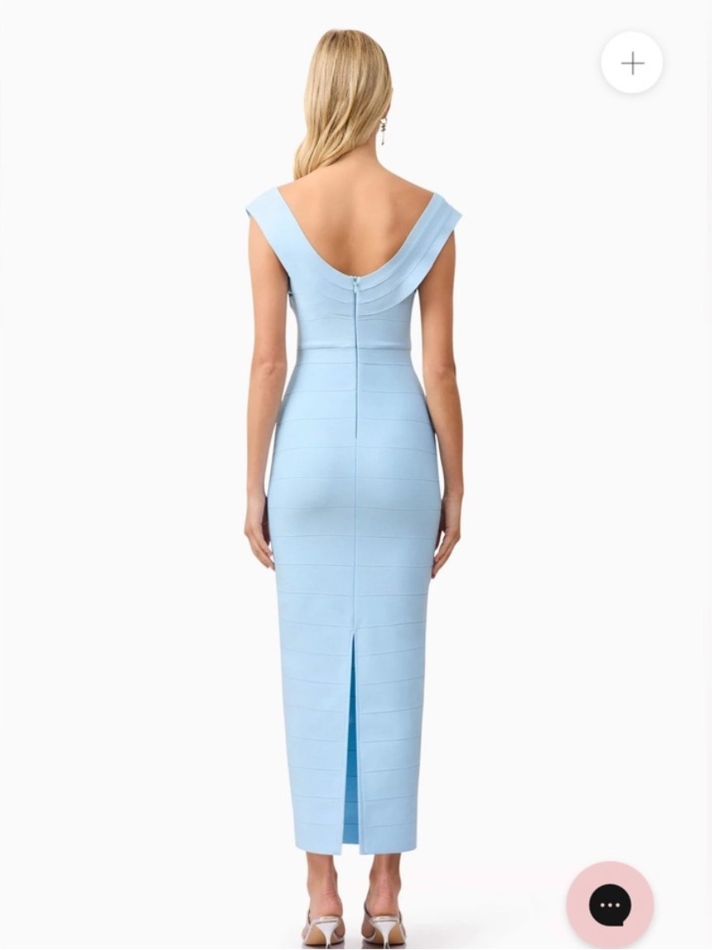 elliatt fiona blue fitted bodycon bandage knit maxi gown dress size medium NEW - Picture 8 of 17